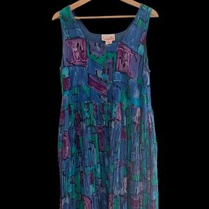 VINTAGE 80s Button Up Flowy Sundress